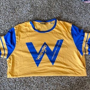 Vintage Wrangler Blue and Yellow Tee